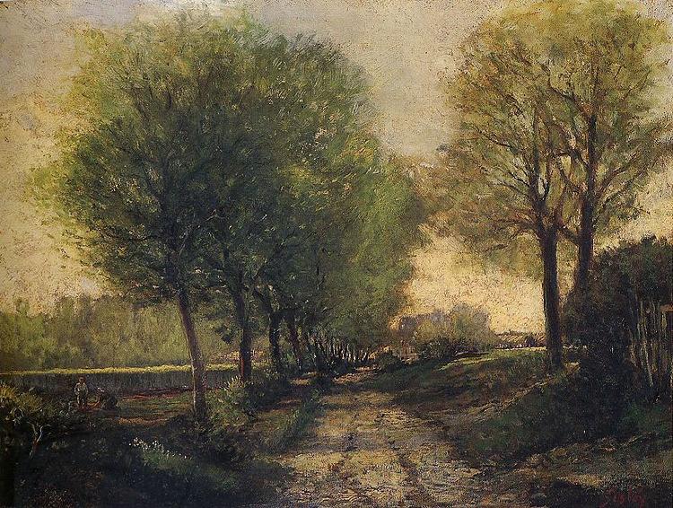 Alfred Sisley Lane Near a Small Town. Alfred Sisley, Sweden oil painting art